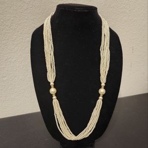 Multi strand faux pearls